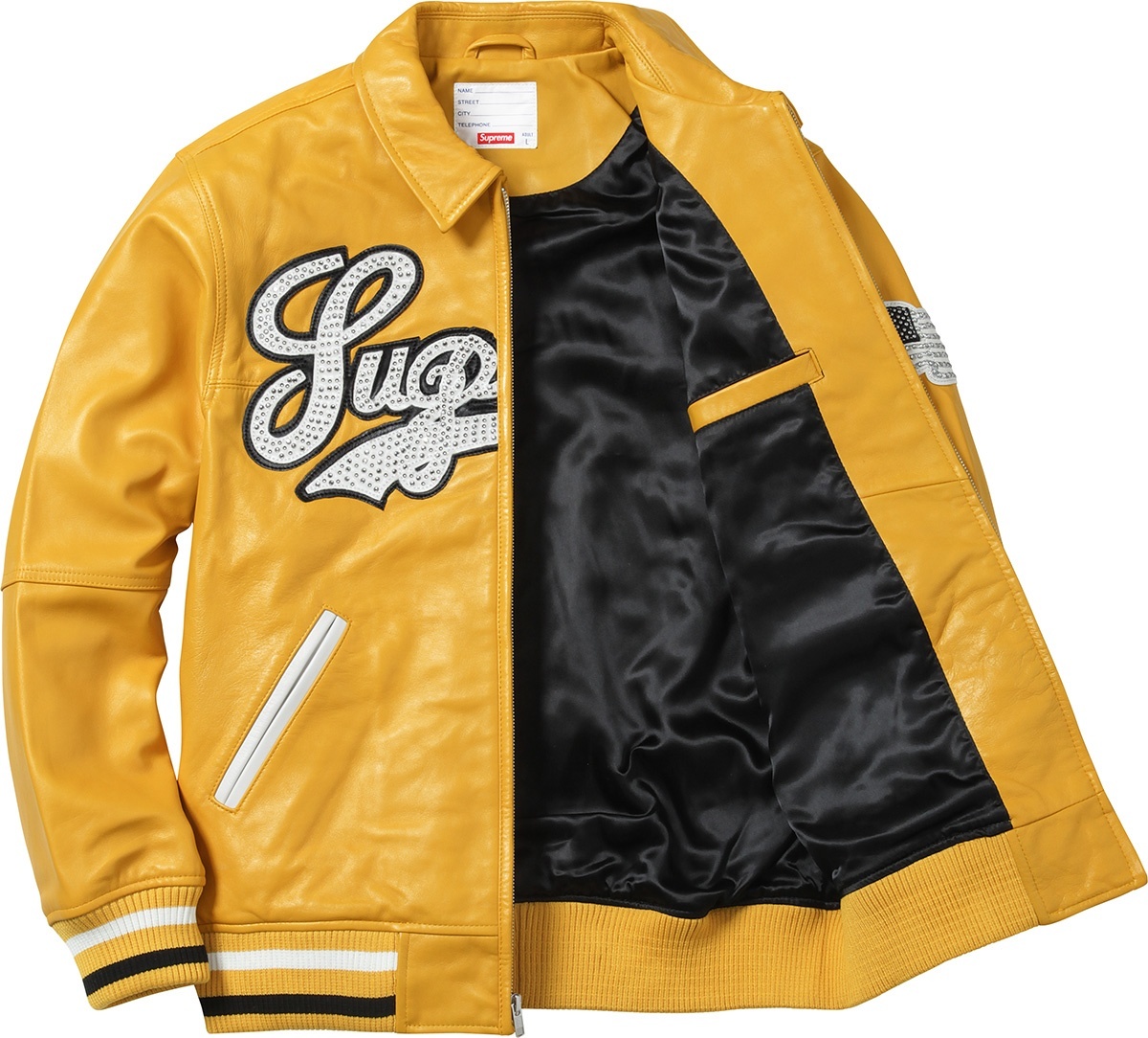 Uptown Studded Leather Varsity Jacket view 3